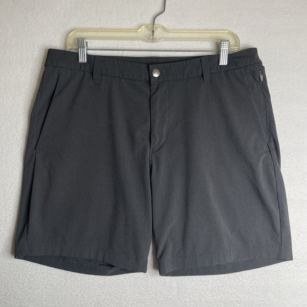 Lululemon Commission Short 7 Mens 34 Gray Textured Grid Performance Golf LM7ARWS